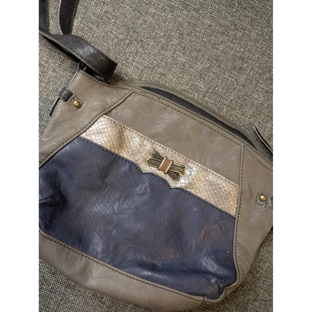 Vintage MARIPOSA The Sak Faux Leather Hobo Shoulder Bag Zip Up Purse Multicolor
